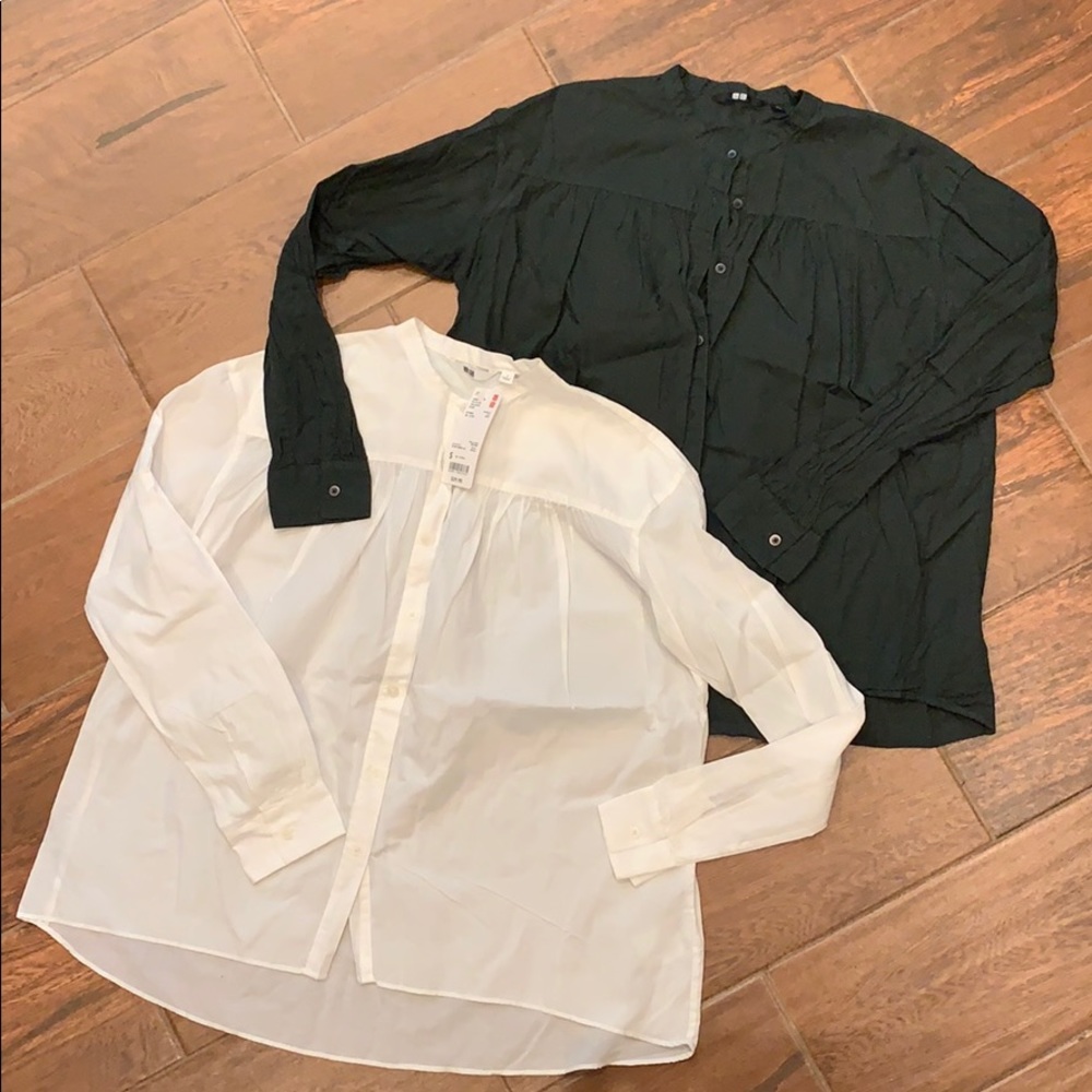 Lot of 2 light weight button down shirts.